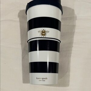 kate spade New York Navy and White Striped Tumbler with Bee 🐝  Motif